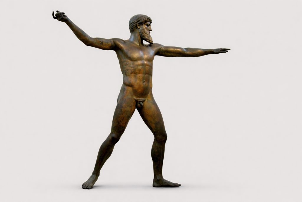 Die Artemision-Bronze steht heute als Exponat im Archäologischen Museum Athen