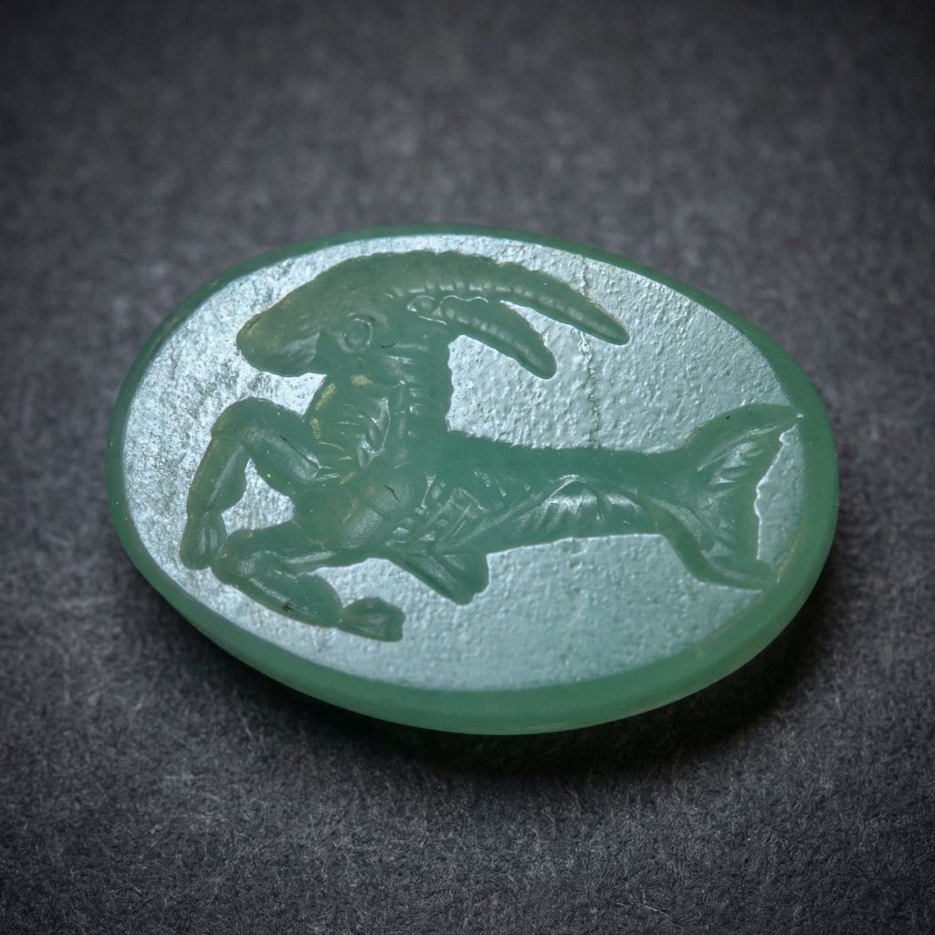Römische Gemme Capricorn, Replik-Shop, Chrysopras