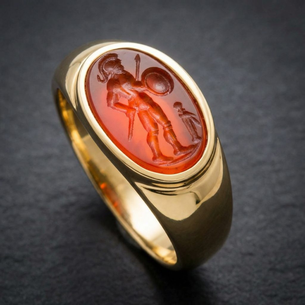 Römischer Ring mit Gemme Mars, Kriegsgott, als Intaglio